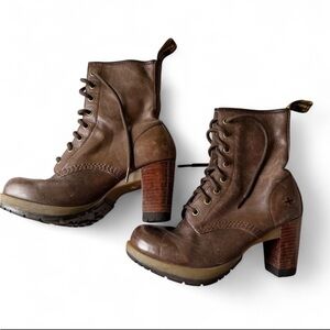 Dr Martens Darcie leather brown heel court boots